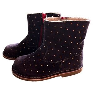 Mini Boden Suede Gold Sparkle Boots (28)